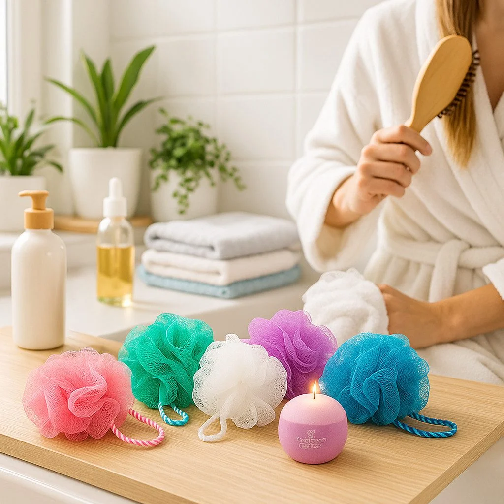 Duschschwamm aus Nylon – 12 cm, sanftes Peeling & Massage